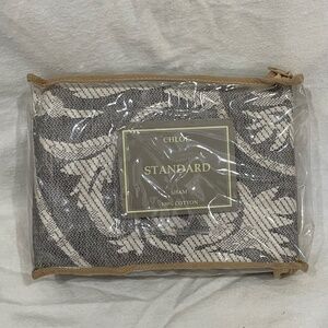CHLOE Standard Pillow Sham NEW Gray Floral Pillowcase